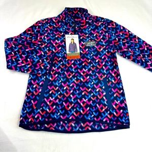 Eddie Bauer Youth Quest Fleece 1/4-Zip Pullover Size Medium 10 / 12 Purple Pink